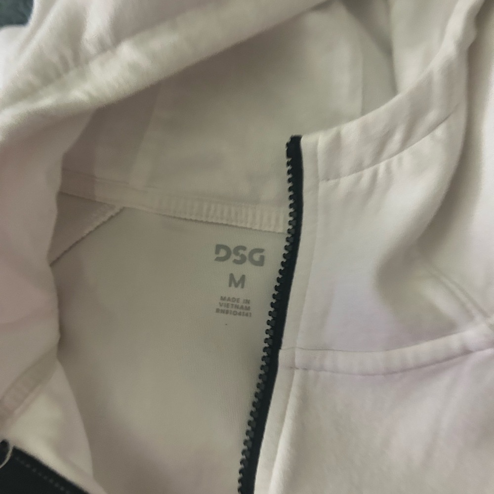 DSG White Hoodie quarter zip